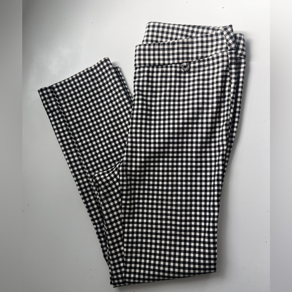 Rafaella Black & White Gingham stretchy Chinos
